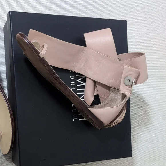 ​Aminah Abdul Jillil Bow Flat Sandal Nude Pink Lambskin Size 7 - Picture 5 of 8